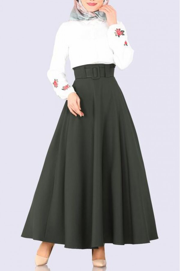 Kemerli Tesettür Etek